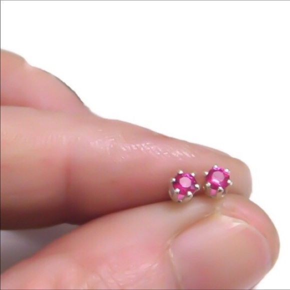 Hand crafted dainty ruby studs - Picture 16 of 16